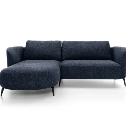 Divano letto angolare sinistra 3 posti 260x180cm tessuto bouclè blu Repose