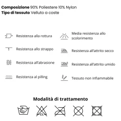 Divano letto angolare sinistra 3 posti 267x167cm velluto a coste grigio chiaro Relaxion