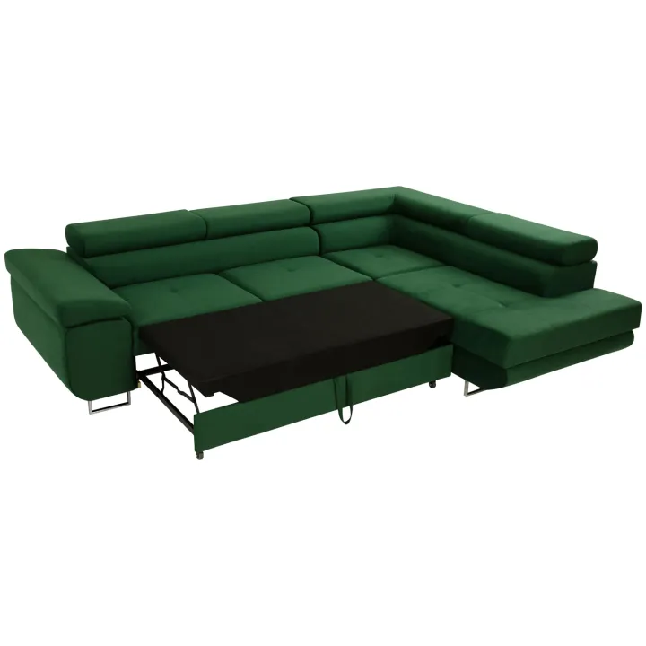 Divano letto angolare sinistra imbottito 274x203cm verde Bormio