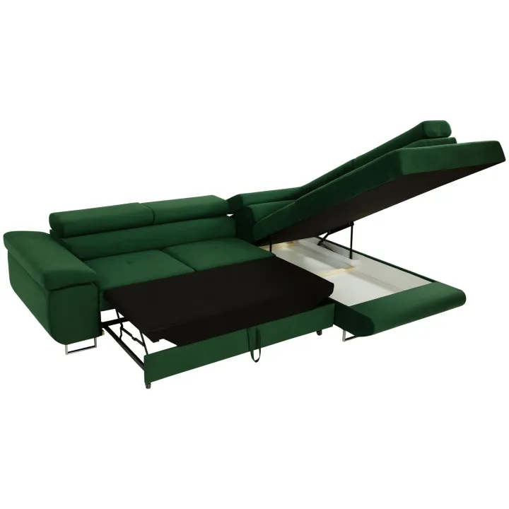 Divano letto angolare sinistra imbottito 274x203cm verde Bormio