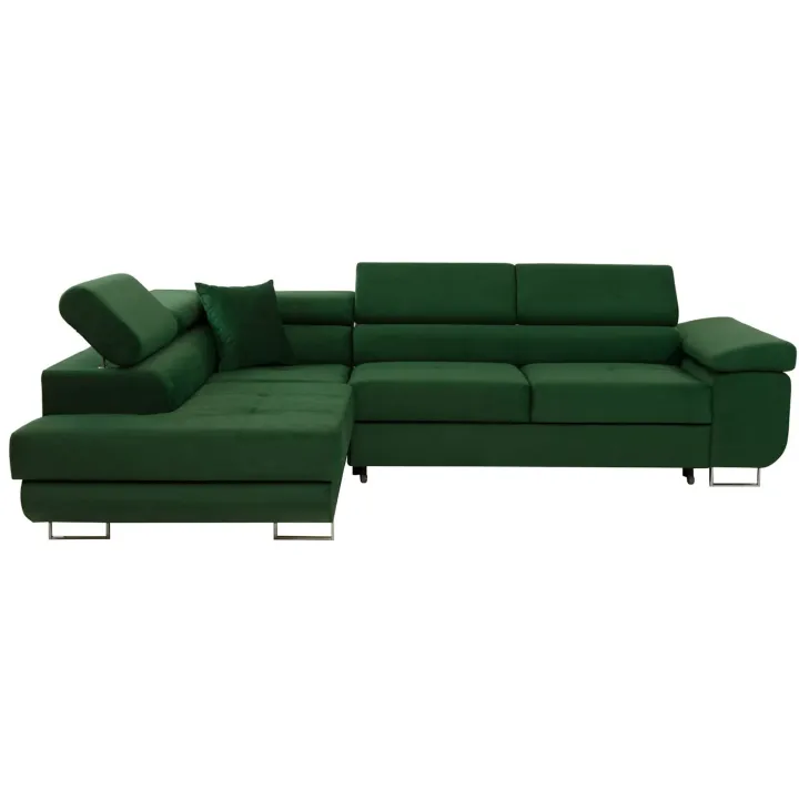 Divano letto angolare sinistra imbottito 274x203cm verde Bormio