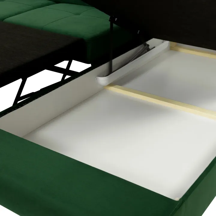 Divano letto angolare sinistra imbottito 274x203cm verde Bormio
