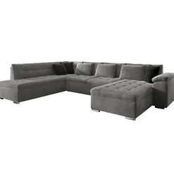 Divano letto angolare sinistra 5 posti 350x205cm grigio Agliana