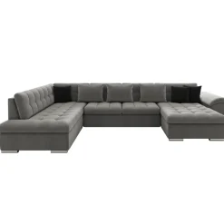 Divano letto angolare sinistra 5 posti 350x205cm grigio Agliana