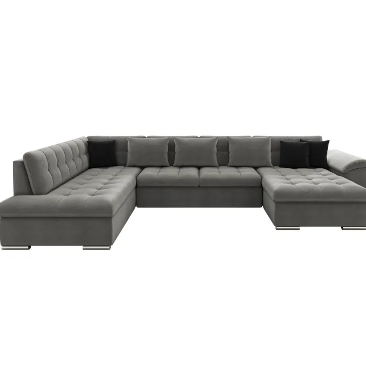Divano letto angolare sinistra 5 posti 350x205cm grigio Agliana