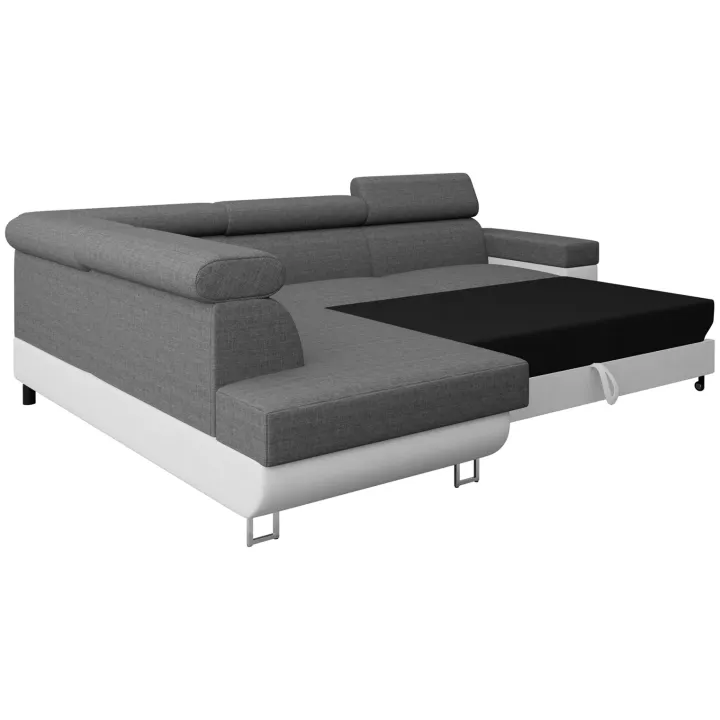 Divano letto angolare sinistra 3 posti 253x188cm grigio bianco Almese
