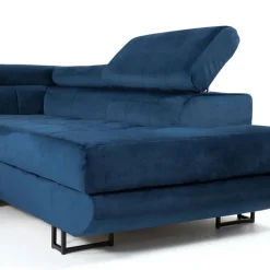 Divano letto angolare sinistra 5 posti 271x203cm blu Canosio