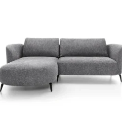 Divano letto angolare sinistra 3 posti 260x180cm tessuto bouclè grigio Repose