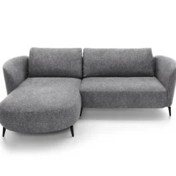 Divano letto angolare sinistra 3 posti 260x180cm tessuto bouclè grigio Repose