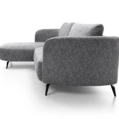 Divano letto angolare sinistra 3 posti 260x180cm tessuto bouclè grigio Repose