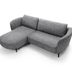 Divano letto angolare sinistra 3 posti 260x180cm tessuto bouclè grigio Repose