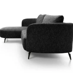 Divano letto angolare sinistra 3 posti 260x180cm tessuto bouclè antracite Repose