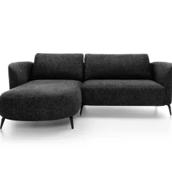 Divano letto angolare sinistra 3 posti 260x180cm tessuto bouclè antracite Repose