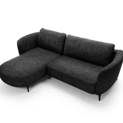 Divano letto angolare sinistra 3 posti 260x180cm tessuto bouclè antracite Repose