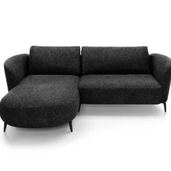 Divano letto angolare sinistra 3 posti 260x180cm tessuto bouclè antracite Repose