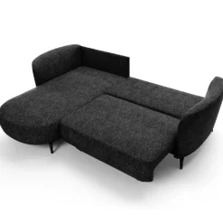 Divano letto angolare sinistra 3 posti 260x180cm tessuto bouclè antracite Repose
