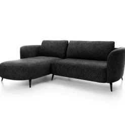 Divano letto angolare sinistra 3 posti 260x180cm tessuto bouclè antracite Repose