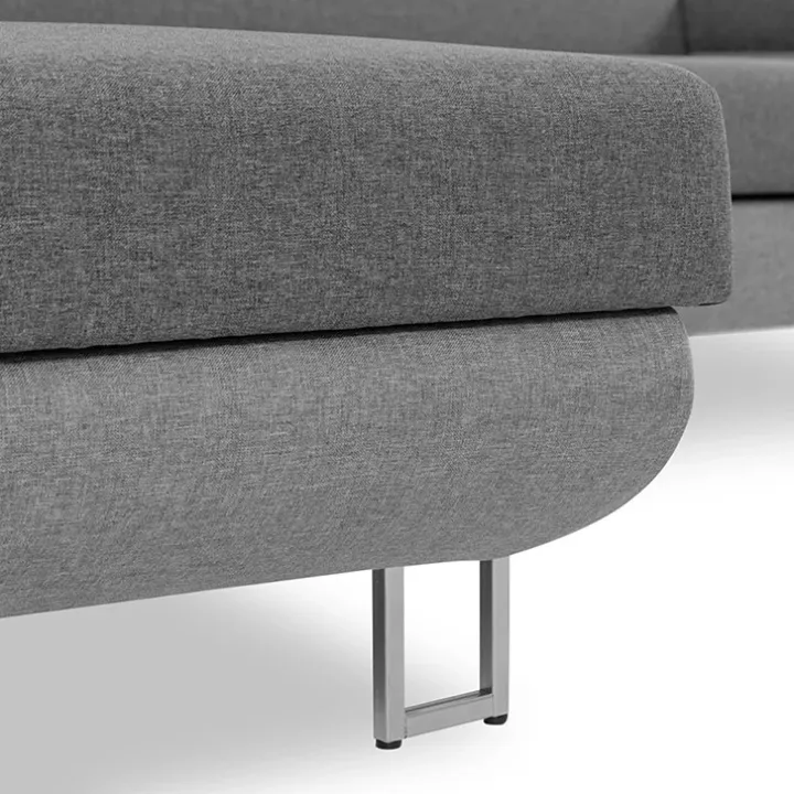 Divano letto angolare sinistra 5 posti 253x188cm con box contenitore grigio Almese