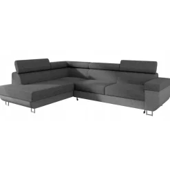 Divano letto angolare sinistra 5 posti 253x188cm con box contenitore grigio Almese