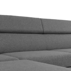 Divano letto angolare sinistra 5 posti 253x188cm con box contenitore grigio Almese