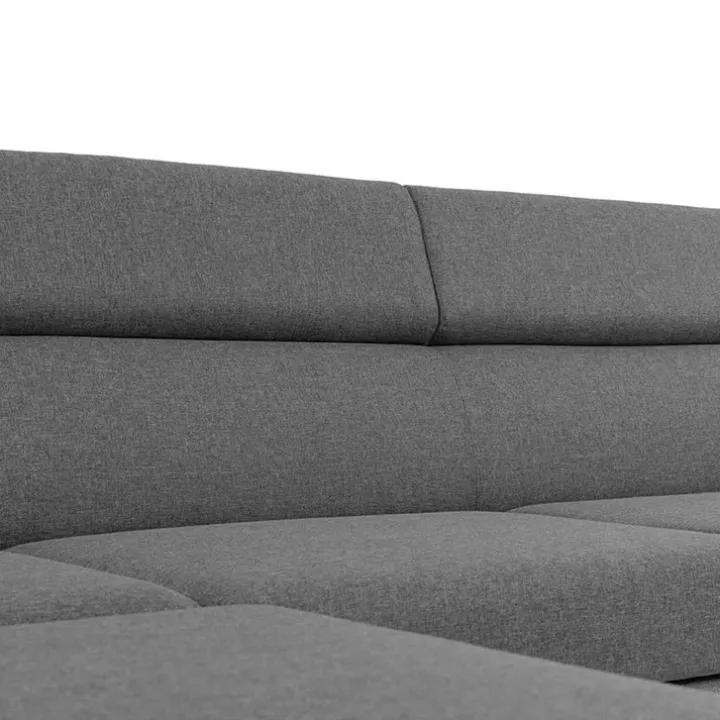 Divano letto angolare sinistra 5 posti 253x188cm con box contenitore grigio Almese