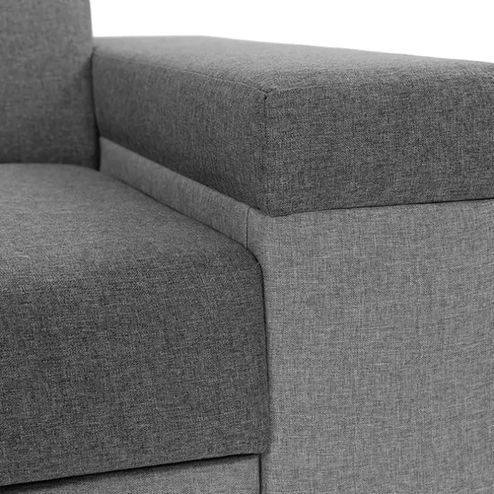 Divano letto angolare sinistra 5 posti 253x188cm con box contenitore grigio Almese