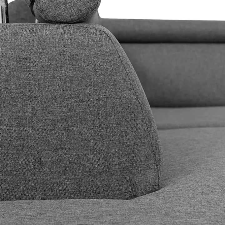 Divano letto angolare sinistra 5 posti 253x188cm con box contenitore grigio Almese