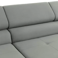 Divano letto con angolo a destra 4 posti 280x170cm box contenitore vellutato grigio Elvio