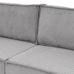 Divano letto matrimoniale 3 posti 245x90cm velluto a coste grigio Ploffy