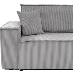 Divano letto matrimoniale 3 posti 245x90cm velluto a coste grigio Ploffy