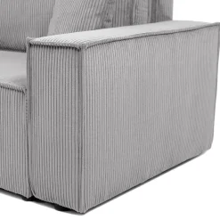 Divano letto matrimoniale 3 posti 245x90cm velluto a coste grigio Ploffy