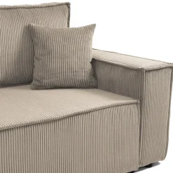 Divano letto matrimoniale 3 posti 245x90cm velluto a coste tortora Ploffy