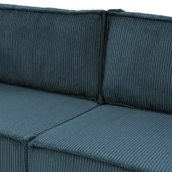 Divano letto matrimoniale 3 posti 245x90cm velluto a coste blu Ploffy