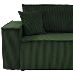 Divano letto matrimoniale 3 posti 245x90cm velluto a coste verde Ploffy