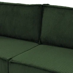 Divano letto matrimoniale 3 posti 245x90cm velluto a coste verde Ploffy