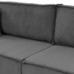 Divano letto matrimoniale 3 posti 245x90cm velluto a coste grigio antracite Ploffy