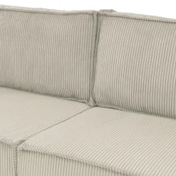 Divano letto matrimoniale 3 posti 245x90cm velluto a coste beige Ploffy