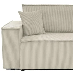 Divano letto matrimoniale 3 posti 245x90cm velluto a coste beige Ploffy