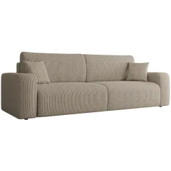 Divano letto matrimoniale 3 posti 248x90cm velluto a coste tortora Slurp