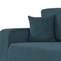 Divano letto matrimoniale 3 posti 248x90cm velluto a coste blu Slurp