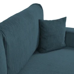 Divano letto matrimoniale 3 posti 248x90cm velluto a coste blu Slurp