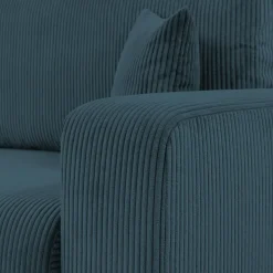 Divano letto matrimoniale 3 posti 248x90cm velluto a coste blu Slurp