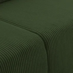 Divano letto matrimoniale 3 posti 248x90cm velluto a coste verde Slurp