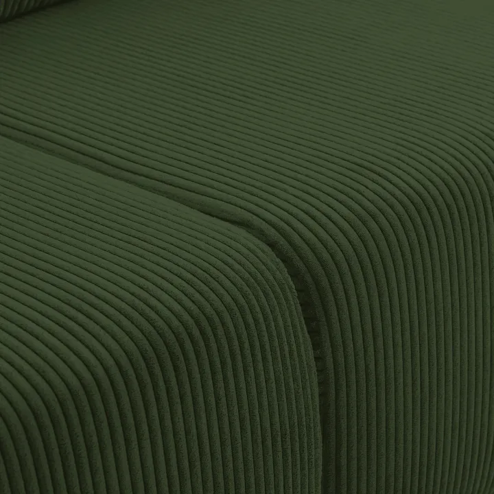Divano letto matrimoniale 3 posti 248x90cm velluto a coste verde Slurp