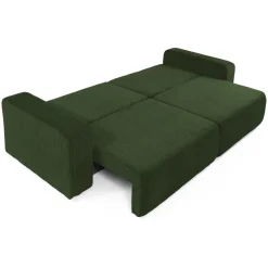 Divano letto matrimoniale 3 posti 248x90cm velluto a coste verde Slurp