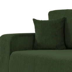 Divano letto matrimoniale 3 posti 248x90cm velluto a coste verde Slurp