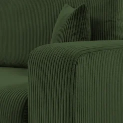 Divano letto matrimoniale 3 posti 248x90cm velluto a coste verde Slurp