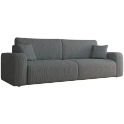 Divano letto matrimoniale 3 posti 248x90cm velluto a coste grigio antracite Slurp