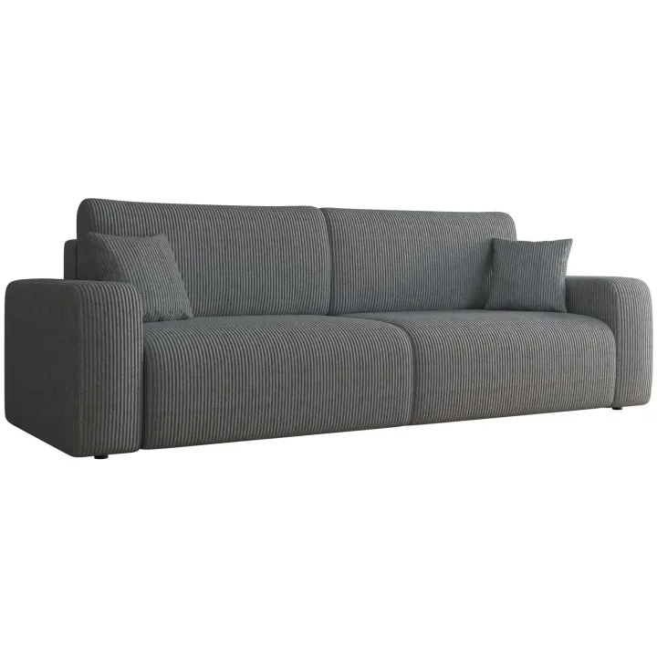 Divano letto matrimoniale 3 posti 248x90cm velluto a coste grigio antracite Slurp