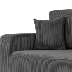 Divano letto matrimoniale 3 posti 248x90cm velluto a coste grigio antracite Slurp
